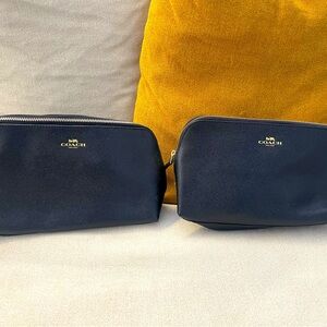 Coach Black Pebble Leather Zip Bag